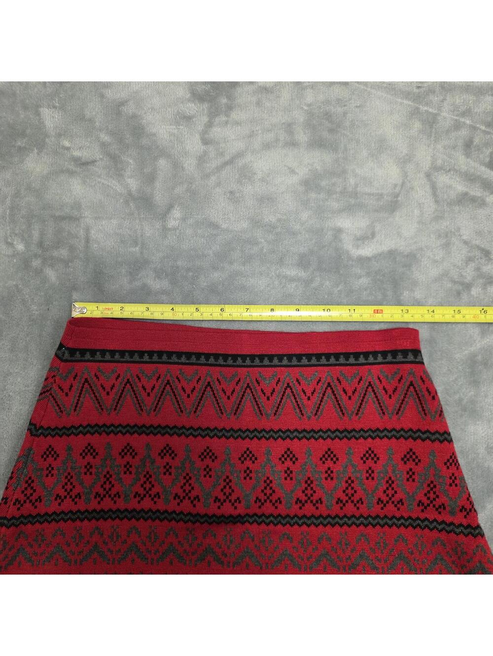 Christopher & Banks Red Indie Sleaze Nordic mini skirt sz Sm - Picture 3 of 4
